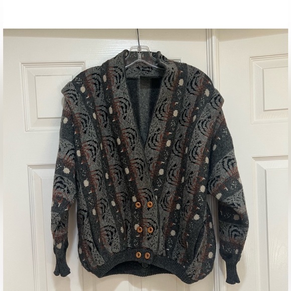 Rare BILL BABER‎ / SCOTLAND PURE NEW WOOL Mens. Vintage Cardigan Sweater - Picture 1 of 11